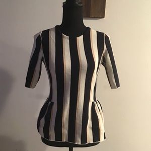 Striped peplum top
